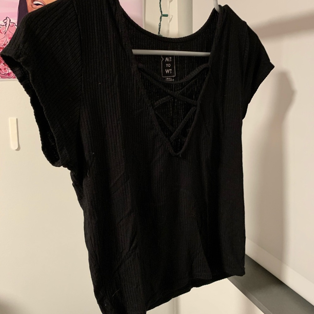 Black crop top with cutout